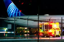 A United Airlines flight from New York made an emergency landing in St. John's early Saturday morning. Keith Gosse/The Telegram