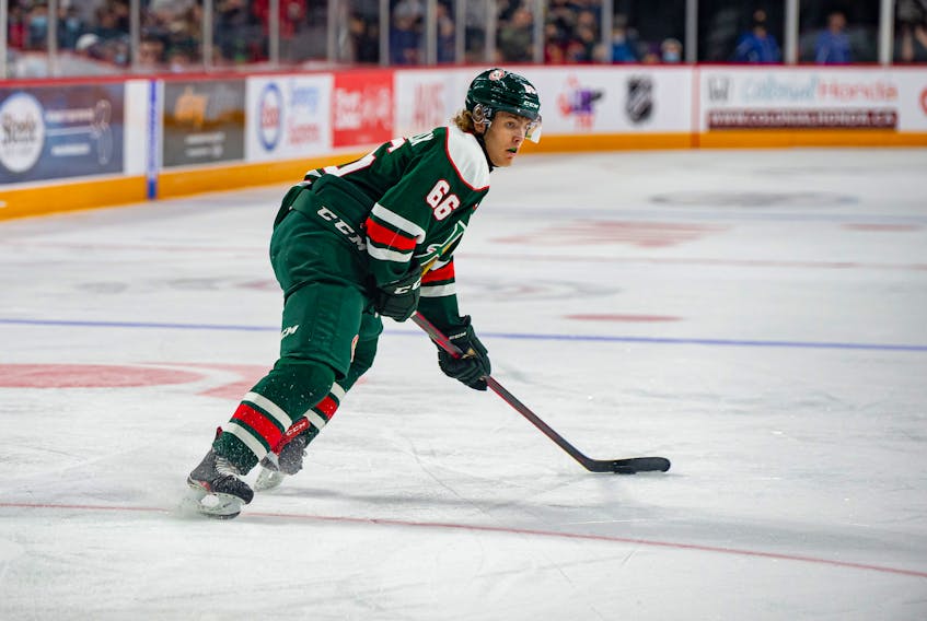 Zachary L'Heureux had a goal and an assist in his return to the Halifax Mooseheads lineup on Friday. - QMJHL