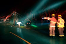 One man was taken into custody after his pickup crashed into and cracked off a utility pole in Paradise Sunday night. Saltwire staff