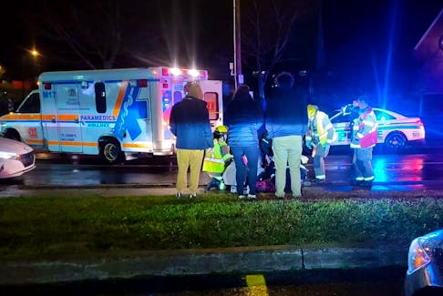 A female pedestrian was hospitalized after she was struck by a car on Elizabeth Avenue Sunday night. Contributed