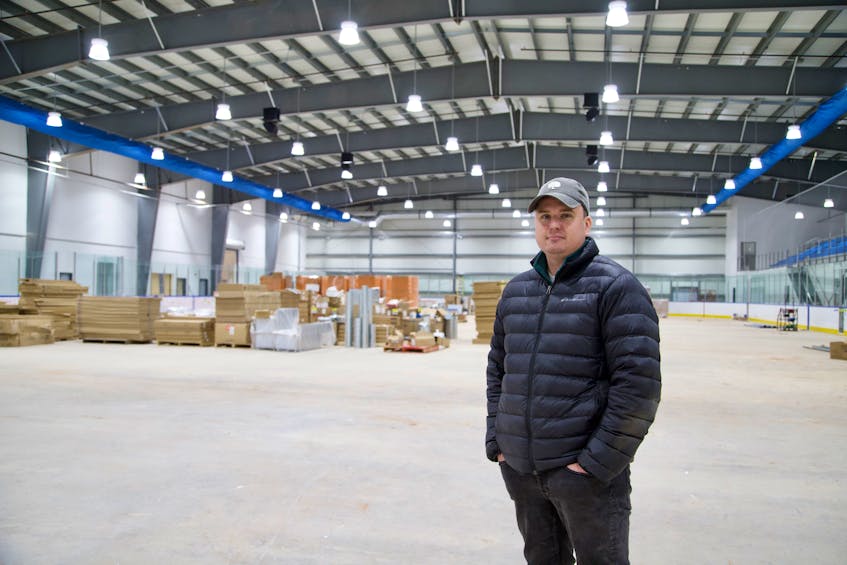 Willie MacGuigan, general manager of the Eliyahu Wellness Centre, says the dehumidifier needed to make the ice for the facility has arrived, and should be ready for ice making by Dec.12. Cody McEachern • The Guardian