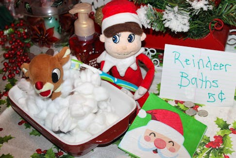 An easy Elf on the Shelf idea can be done with a toothbrush and some cotton balls. Pop a stuffy in a container, pour on the cotton balls and hand your elf a toothbrush. - Contributed