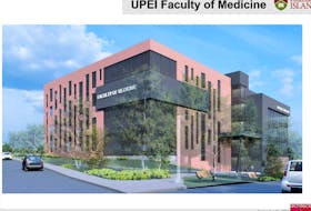 A conceptual drawing shows what the proposed faculty of medicine building on the UPEI campus will look like. Contributed