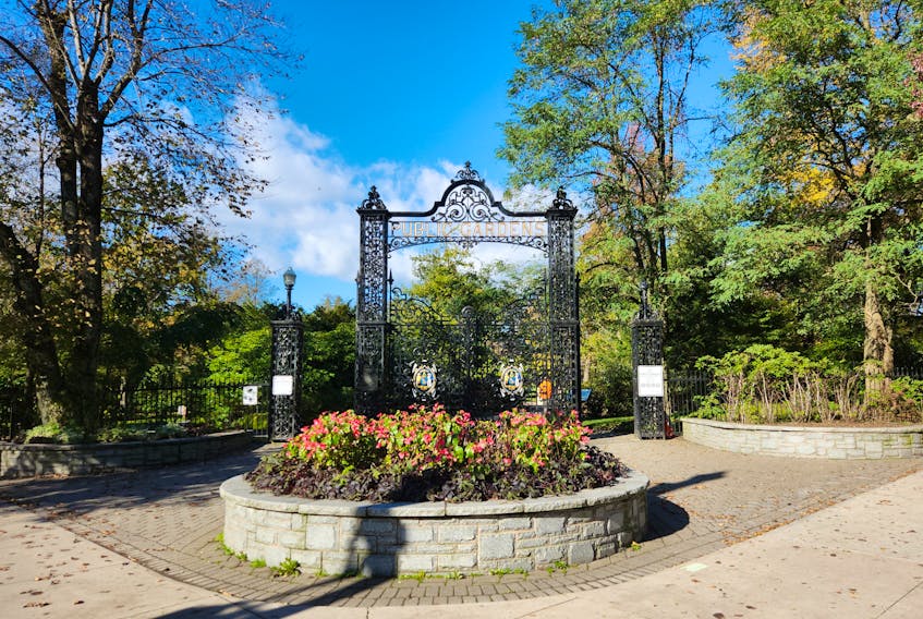 The iconic iron gates of Halifax Public Gardens.