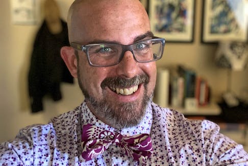 Matthew Rippeyoung wearing a handmade bow tie. - Contributed