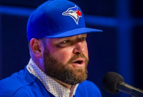 Toronto Blue Jays (now permanment) Manager John Schneider during a press conference at the Rogers Centre in Toronto, Ont. on Friday October 21, 2022.  