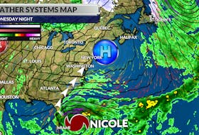 What remains of subtropical storm Nicole is forecast to bring wet and windy weather to Atlantic Canada this weekend.