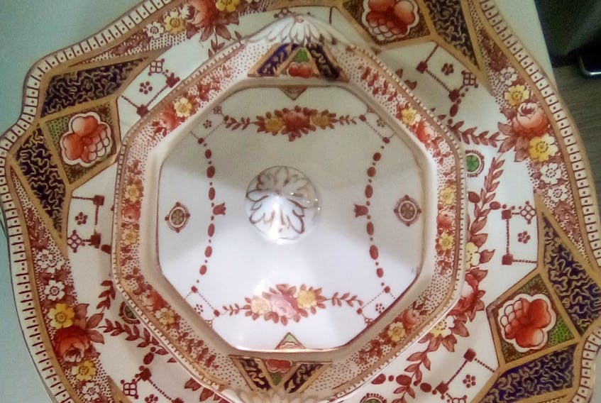 The pattern on these dishes reminded Carla DiGiorgio of the colors and patterns in the church used for Queen Elizabeth II’s funeral. - Contributed