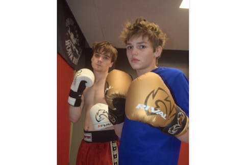 Brayden MacDonald, left, and Hunter Naugle both fought recently for Duke's Up Boxing Club and have more bouts lined up.