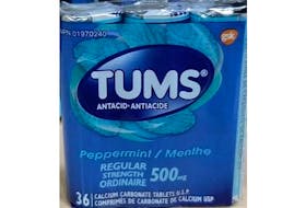 Health Canada has issued a warning about recalled packages of TUMS Peppermint Regular Strength tablets.