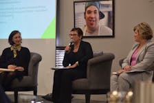 Olivia Hasler, People and Culture Manager with Grant Thornton, left, Kim West, President Royer-Thompson, and Jennifer. Swinemar-Murray, Senior Director Human Resources wth JD Irving took part in a panel discussion on recrutiment and retention hosted by the Pictou County Chamber of Commerce.