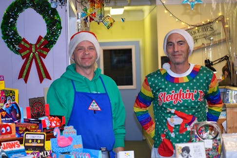 Jason Tucker and Tim Carr are the owners of School Street Studio Glass in Hantsport. Their business was packed with shoppers looking for that special gift during the 2022 Festoon Hantsport event on Dec. 1. Carr, along with Leah Winter, founded Festoon Hantsport in 2021 with the hope to make it an annual event.