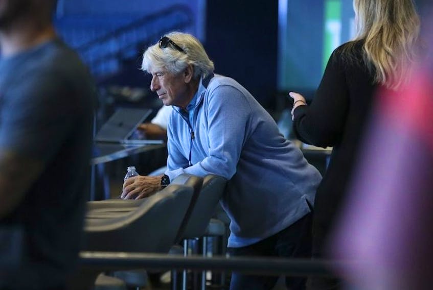 Toronto Blue Jays TV analyst Buck Martinez - who is battling cancer - was in attendance as president Mark Shapiro unveiled that the team with be spending $300M in the next few season to renovate the Rogers Centre into a state-of-the-art sports entertainment facility  in Toronto, Ont. on Thursday July 28, 2022. 