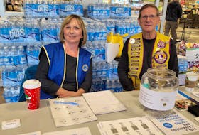 Kingston Lions Cindy Harvey and Bob Lyle support Diabetes Tag Day.