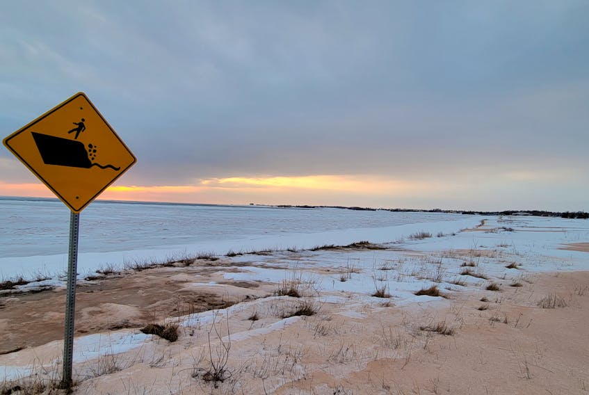 Signs along the north shore of P.E.I. warn about coastal erosion. — SaltWire Network file photo