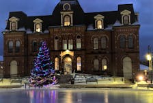 The 2021 Christmas tree looking over Truro’s skating oval. Contributed
