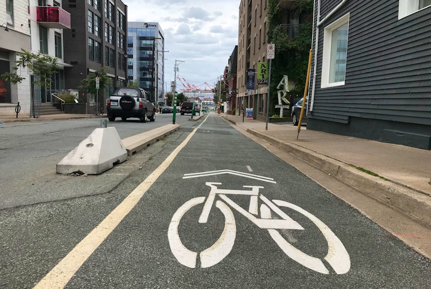 A bike lane in downtown Halifax. - Amanda Bulman