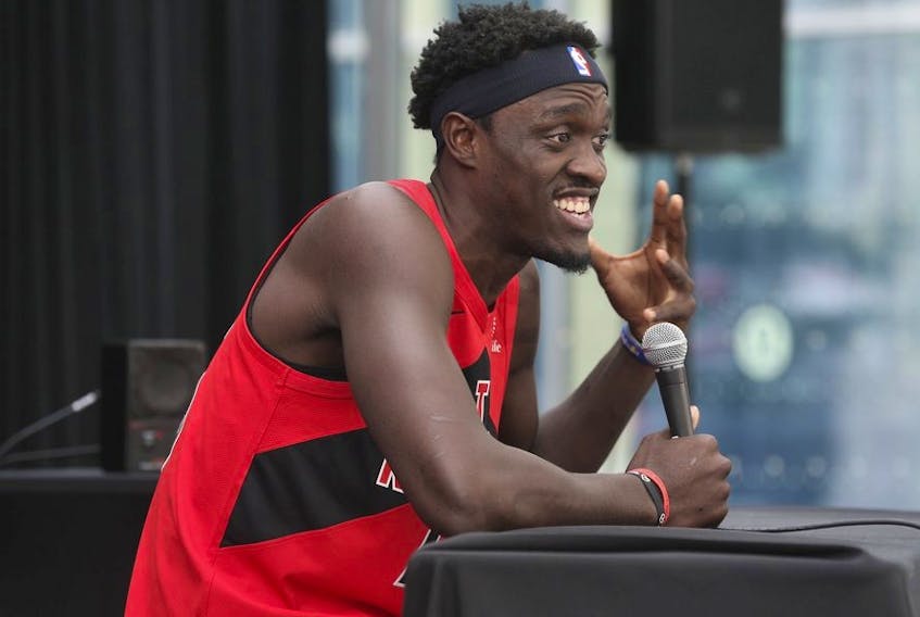 Toronto Raptors forward Pascal Siakam speaks to the media about the upcoming season  on Monday September 26, 2022.  