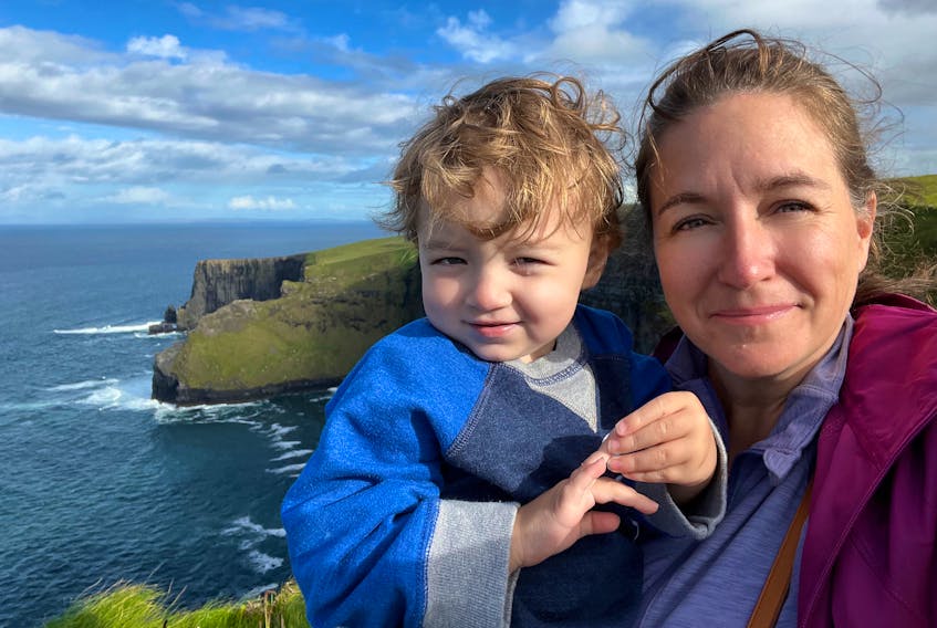 Lesley Carter and her son Max Smith in Cliffs of Moher, Ireland. CONTRIBUTED