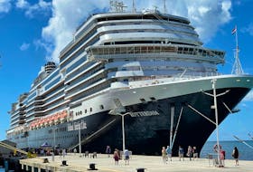 Holland America’s Rotterdam cruise liner docked in the West Indies. Contributed photo