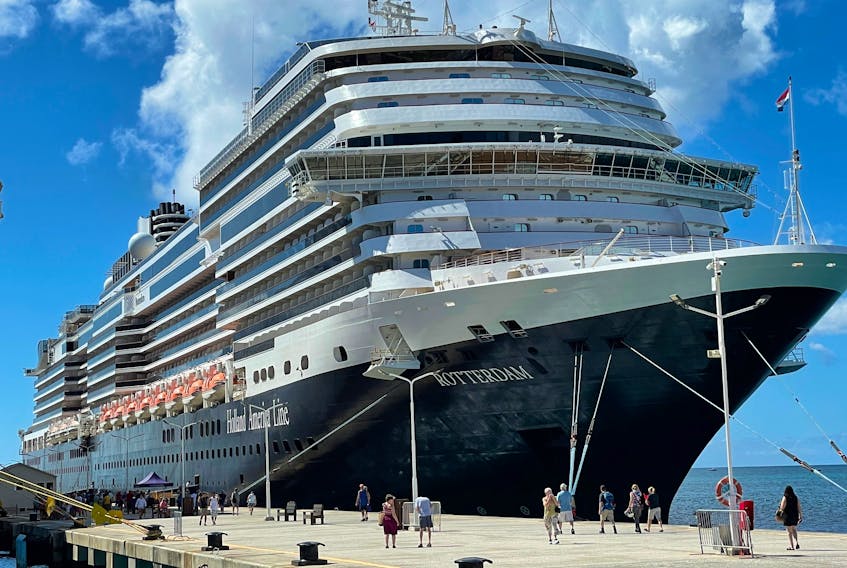 Holland America’s Rotterdam cruise liner docked in the West Indies. Contributed photo