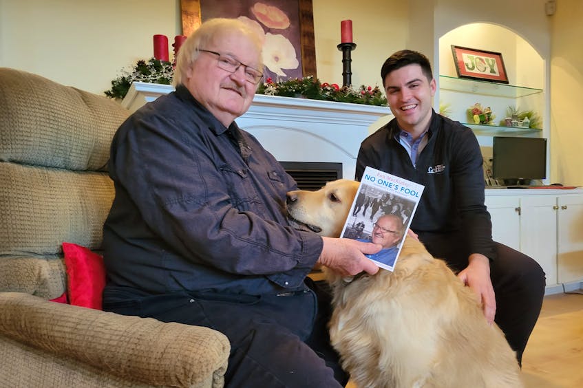 Sam MacPhail, right, recently published a book of anecdotes and stories about Ron MacKinley, one of P.E.I.'s longest serving MLAs. Logan MacLean • The Guardian
