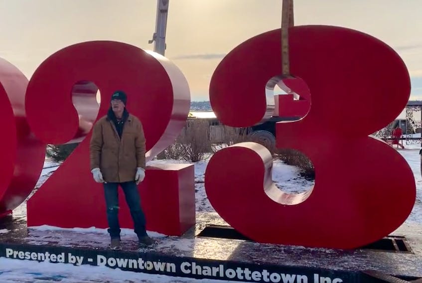 Charlottetown rolls into the new year by swapping out the big red numbers on Dec. 29, 2022. The numbers are an initiative of Downtown Charlottetown Inc.