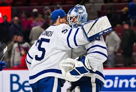 The Maple Leafs find themselves in unfamiliar territory regarding their goalkeeping with both Matt Murray (right) and Ilya Samsonov healthy and performing well. 