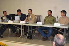 Will Balser from the Coastal Action Team – Ecology Action Centre answers a question from the floor during the recent Fiona’s Impacts and Climate Change talk in Tatamagouche. Richard MacKenzie