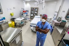 Dr. Chadwick Williams, leade for endoscopy and internal medicine at Dartmouth General Hospital, stands in the new endoscopy suite at the hospital.