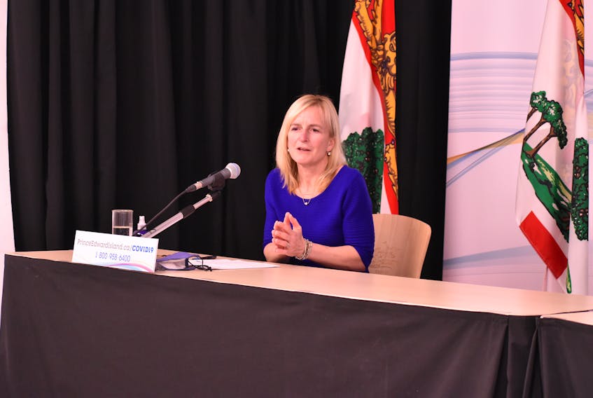Dr. Heather Morrison, chief public health officer for P.E.I., speaks during a COVID-19 media briefing in Charlottetown in this 2022 file photo. SaltWire Network file