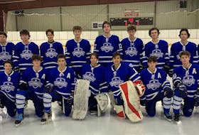 Members of the River East Collegiate Kodiaks are shown in the above picture. The team will play in the Panther Classic high school hockey tournament this week in Glace Bay. Players names were not available. CONTRIBUTED.