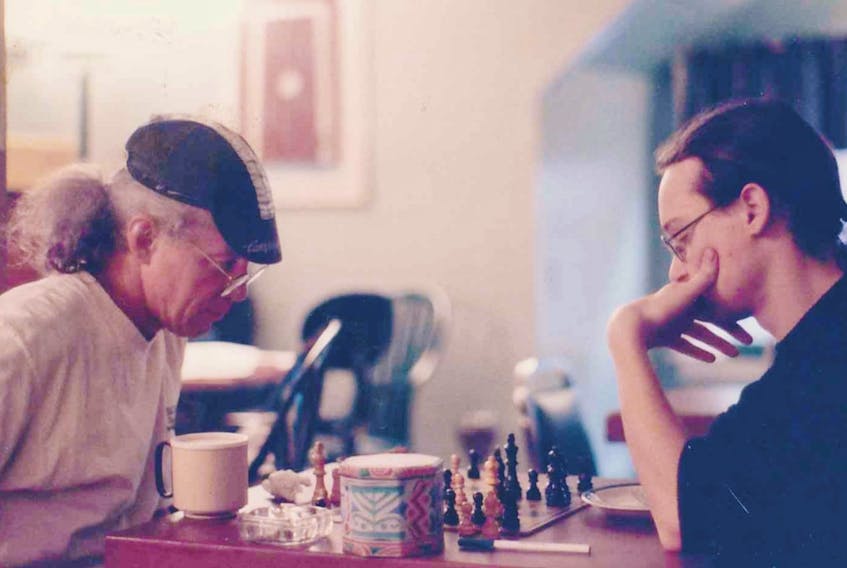 Patrick Brown (left) enjoyed a game of chess. He's seen taking on a challenger at a downtown St. John's coffee shop. Tributes, stories and photos have been posted to a the Facebook page "Remembering Patrick Brown" since Brown died on Saturday.