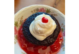 Celebrate Valentine’s Day with chocolate cupcakes, served on raspberry coulis or a cherry sauce, and topped with either Vanilla Cream Cheese Frosting or whipped cream. Contributed