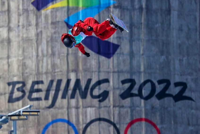 Canada's Darcy Sharpe competes in the men's snowboard big air final at the Beijing 2022 Winter Olympics on Tuesday, February 15, 2022. Canadian Max Parrot claimed a bronze medal in the event.

Gavin Young/Postmedia