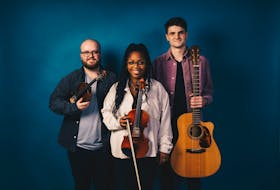 Karson McKeown, left, Tuli Porcher and Tom Gammons of Inn Echo will play a free online show on Sunday, Feb. 20 as part of the Mont-Carmel fall and winter concert series presented by the Coopérative de développement culturel et patrimonial de Mont-Carmel. 