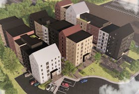 An architectural rendering of the proposed development. -COMPUTER SCREENSHOT