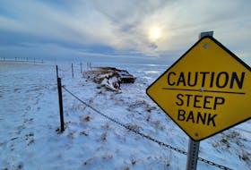 Signs along P.E.I.'s north shore warning against getting too close to coastal edges have become common due, in part, to the risks climate change poses to coastlines. The P.E.I. government released its plans to reduce climate emissions to net zero on Feb. 17.