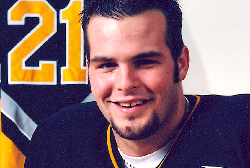 Cape Breton Screaming Eagles forward George Davis of North Sydney jumped into the Acadie-Bathurst Titan bench to fight during a Quebec Major Junior Hockey League game at Centre 200 on Feb. 19, 2002. This year marks the 20th anniversary of the incident and one Davis will never forget. PHOTO CONTRIBUTED. 