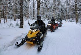 The Fundy Trail Snowmobile Club has well-groomed trails for snowmobilers. Its base is at Folly Lake, N.S.