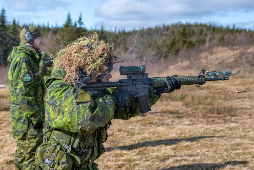 Warfare training that includes live rounds fired in cold weather is important for Canadian soldiers who could be called upon to operate in far-north, sub-arctic or arctic areas. Courtesy of Warrant Officer James Roberge, 5th Canadian Division Public Affairs
