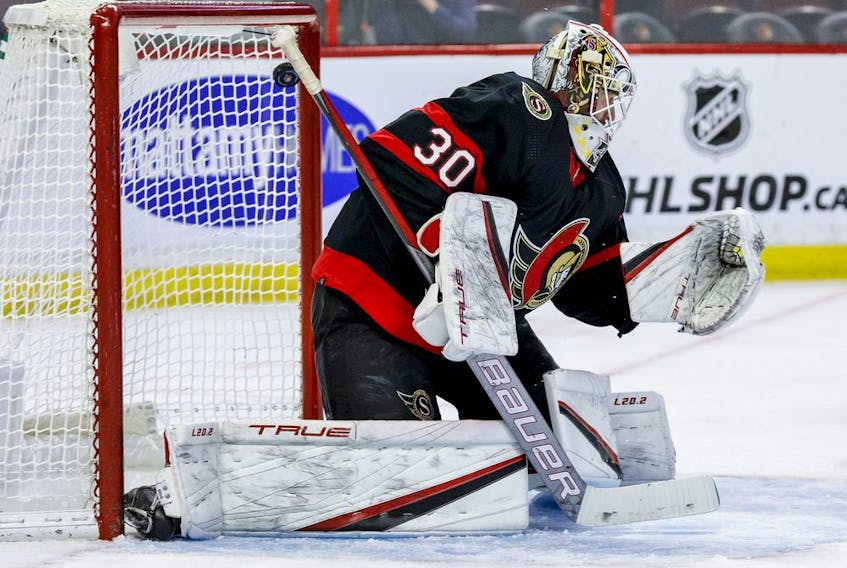 Ottawa Senators goaltender Matt Murray, Feb. 15, 2022.