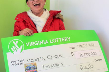 Happy wife, happy Valentine's Day, courtesy of a multi-million lottery ticket