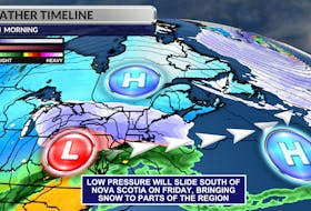 A developing low will slide south of Nova Scotia later Friday -WSI