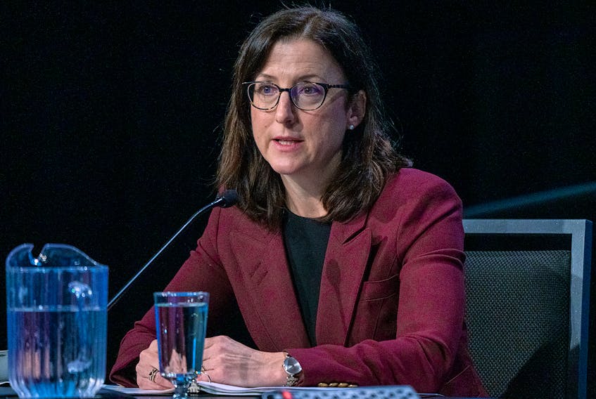 Rachel Young, senior counsel, fields a question at the Mass Casualty Commission inquiry into the mass murders in rural Nova Scotia on April 18/19, 2020, in Halifax on Wednesday, Feb. 23, 2022. - Andrew Vaughan / The Canadian Press / Pool