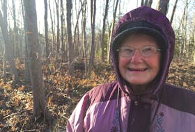 Vesta "Candy" Clark as seen on the trails in Trenton Park on the morning of Dec. 16, 2019.  FILE PHOTO/ The News