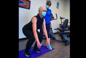 Laura Lundquist, PT (right), shares insight onto what kind of pain is helpful during exercise, and which is a sign that your exercise is harmful. Photo: Cathy Caldwell