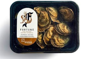 A package of oysters that has a stamp from Nova Scotia's seafood quality certification program. Seven Nova Scotia seafood companies have joined the program which will allow them to use the branding for marketing.