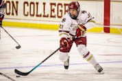 Abby Newhook scored eight goals and added six assists in 15 games as a rookie with Boston College's women's hockey team in the NCAA Division 1.