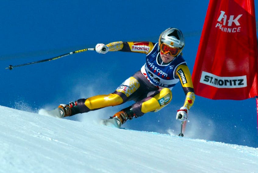  Kelly Vanderbeek at the St. Moritz Alpine Ski World Championships, 2003.